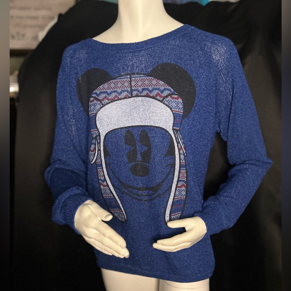 Authentic Disney Parks Blue Sweater with Mickey Mouse Design